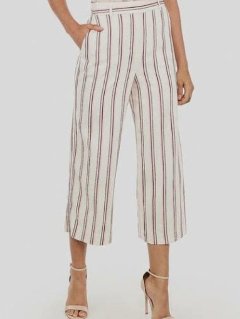 EXPRESS Striped Cropped Culottes High Rise 6